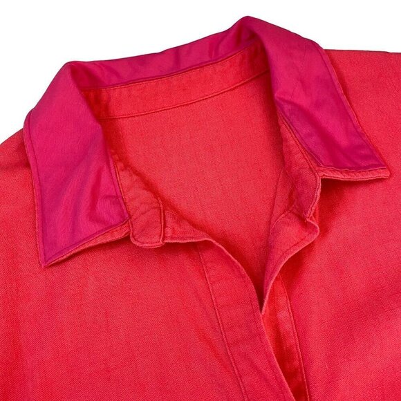 Sleeveless Popover Sundress with‎ V-Neck Collar & Pockets Travel Vacay Size M-L - Picture 3 of 6